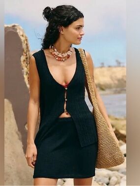 NWOT free people Rhea Swearer set black sz XS